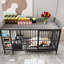 Grande cage pour animal de compagnie avec rouleau et cuve: 55,45 po Profondeur, 22,92 de largeur, 34,17 de hauteur, gris fumée sur roulettes: gris-541309418-541309416