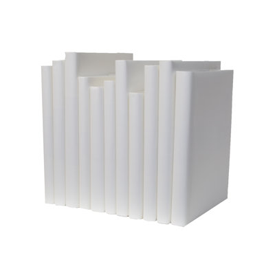 Livres décoratifs - Ensemble de livres surdimensionnés en papier sur neige - 1 pied de livres blancs