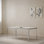 Table rectangulaire minimaliste en acier inoxydable
