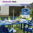 Immie 7- Piece Hdpe Outdoor Dining Table Set With Chairs & Umbrella Hole,Blue-1015650110-1029547161
