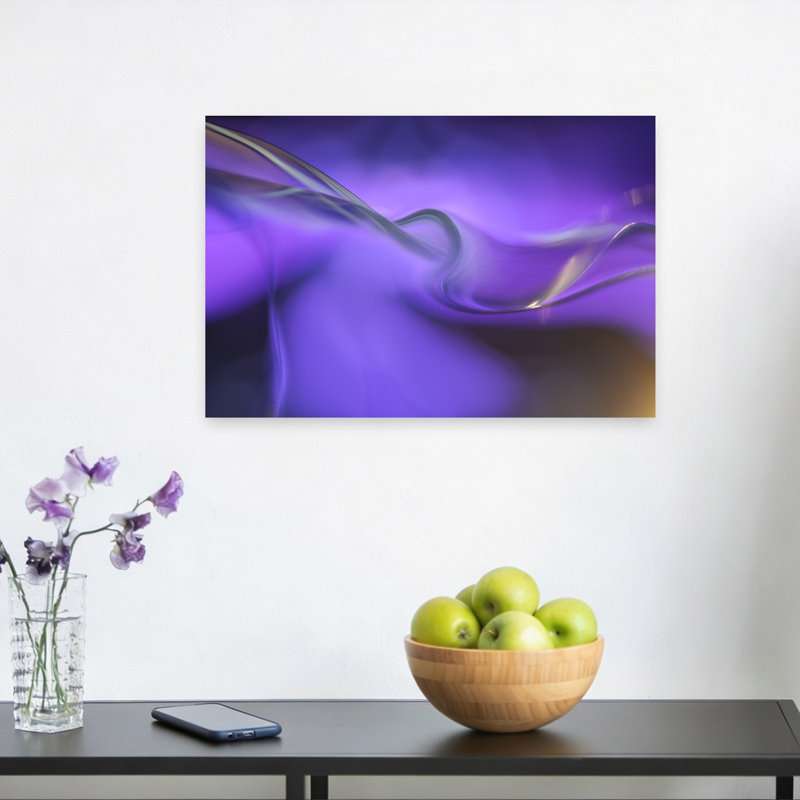 Abstract Waves Abstract Elegant Modern Violet Wall Art Print 1 Piece Wrapped Canvas Wall Art, 30.48cm H x 45.72cm W