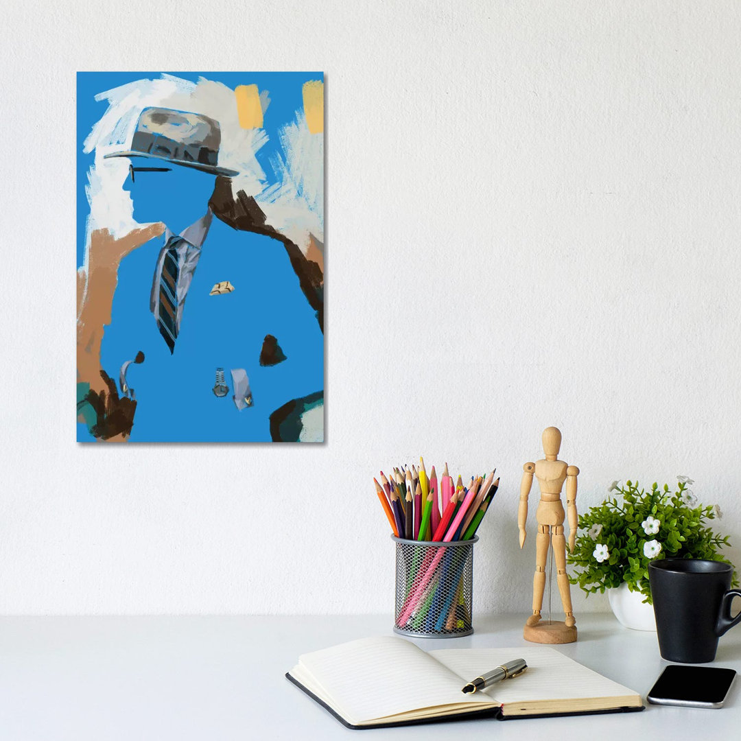 Vintage Menswear In Blue von Sunflowerman - Gallery-Wrapped Canvas Giclée on Canvas