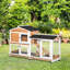 Enclos pour petits animaux 62 po en bois, toit en asphalte, plateau amovible, portes verrouillables, cage à cobaye en bois disponible en option, fiabilité, roues