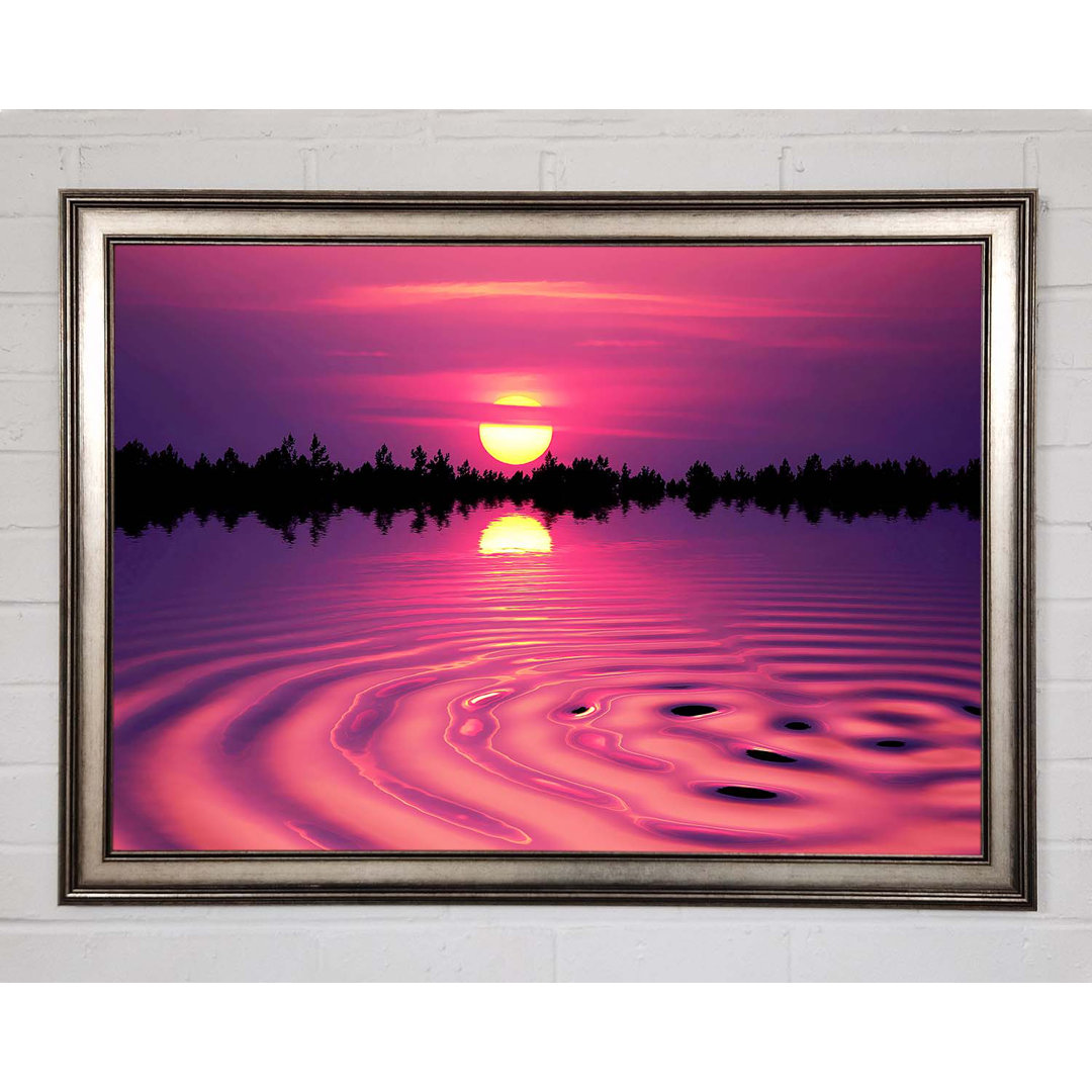 Pink Sunset Lake Swirl - Einzelner Bilderrahmen Kunstdrucke