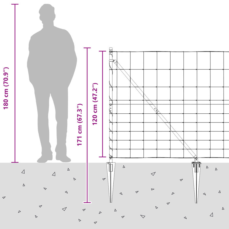 Field Fence Galvanised Steel, 120cm H x 2500cm W