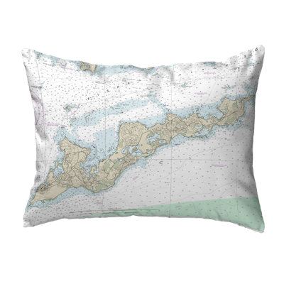 Fishers Island, RI Non Corded Outdoor Rectangular Throw Pillow