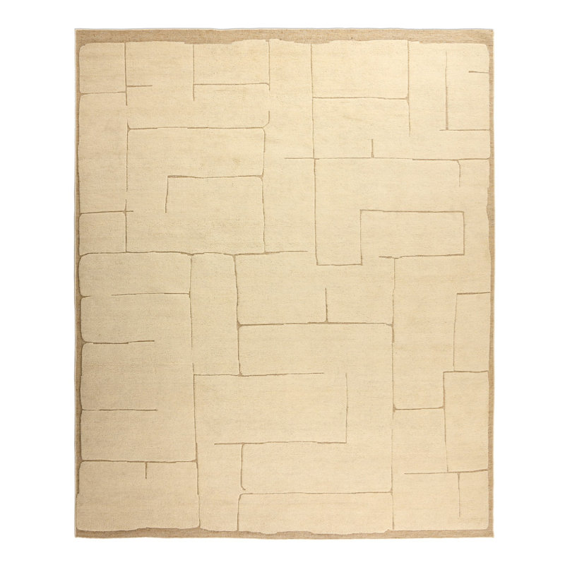 Florian Hand-Knotted Rug-Florian Olive-8'x10', Rectangle 9' x 12', Florian Ivory
