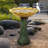Cherysse Concrete / Cement Pedestal Birdbath