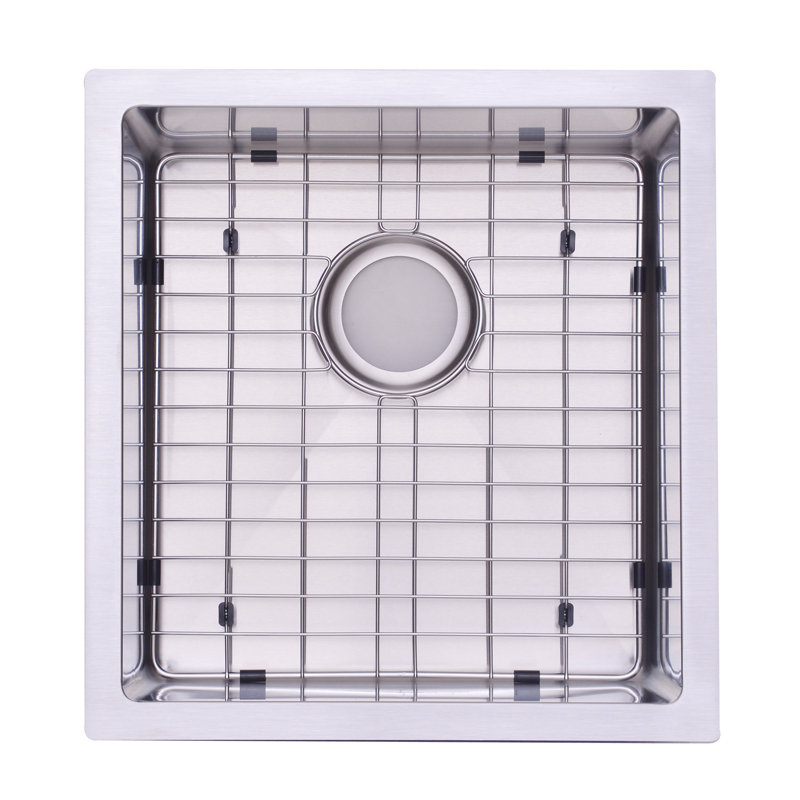 Single Bowl Stainless Steel Kitchen Sink, 8" H x 18" L x 17" W