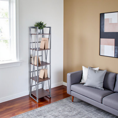 Metzler Graphite and Walnut 5-Tier Shelf
