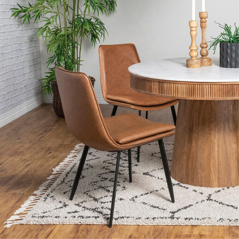Chaise d'appoint de salle à manger rembourrée Feast Coffee (ensemble de 2)