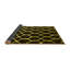 Tapis en laine / polyester tissé à la machine Canavan - noir / jaune-1764842321