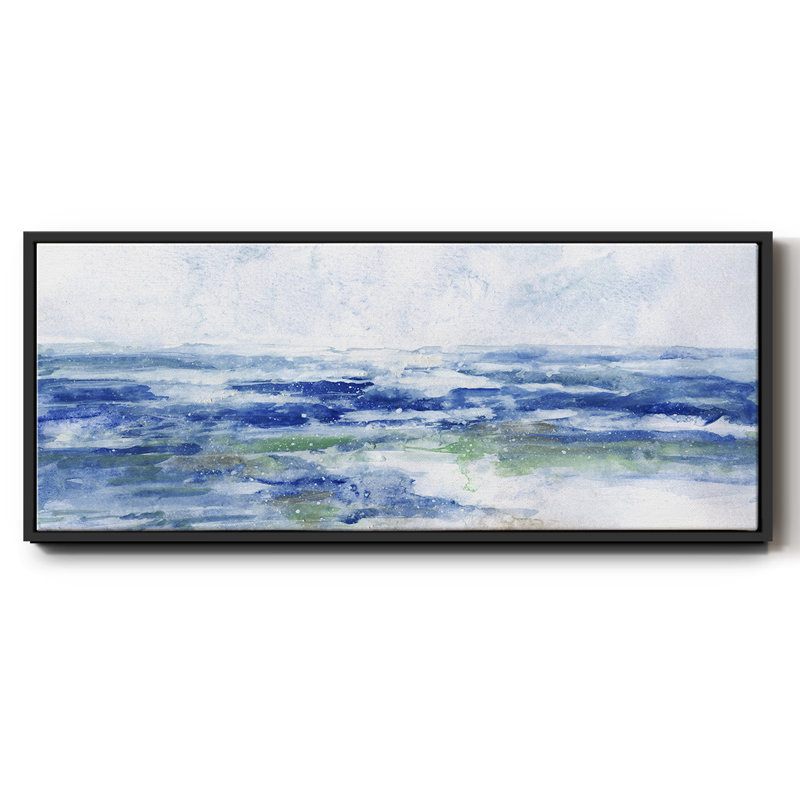 Soft Ocean Waters I- Framed Canvas