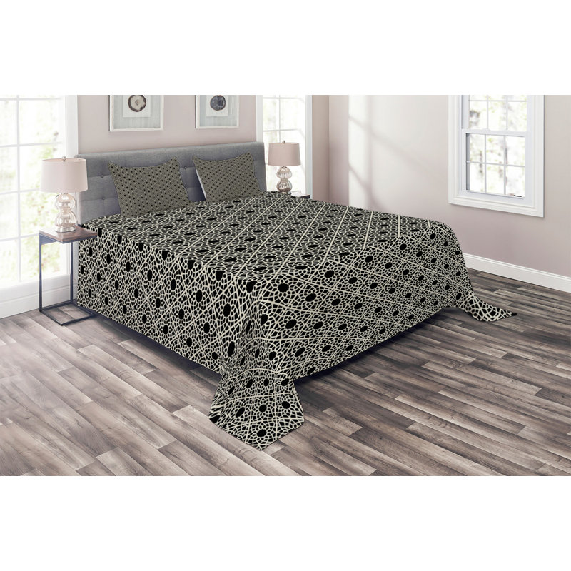 Traditional Polyester Geometric Shapes Coverlet, King Bedspread + 2 Shams