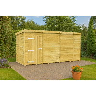 14ft x 5ft Pent Shed - Single Door without Windows