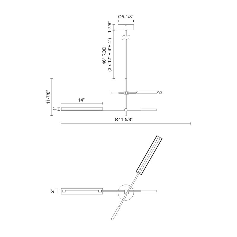 Astrid 2 - Light LED Chandelier, Urban Bronze