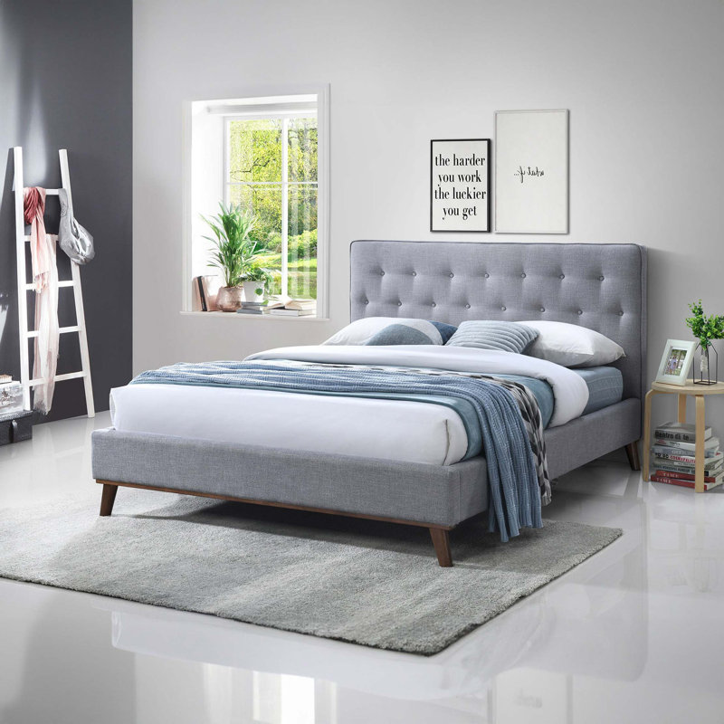 Lit plateforme en velours Graceville