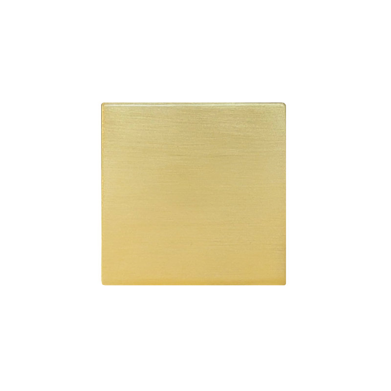 Metro Satin Brass Square Cabinet Knob with Mounting Hardware