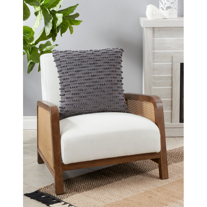 Coussin décoratif en coton, Gris foncé