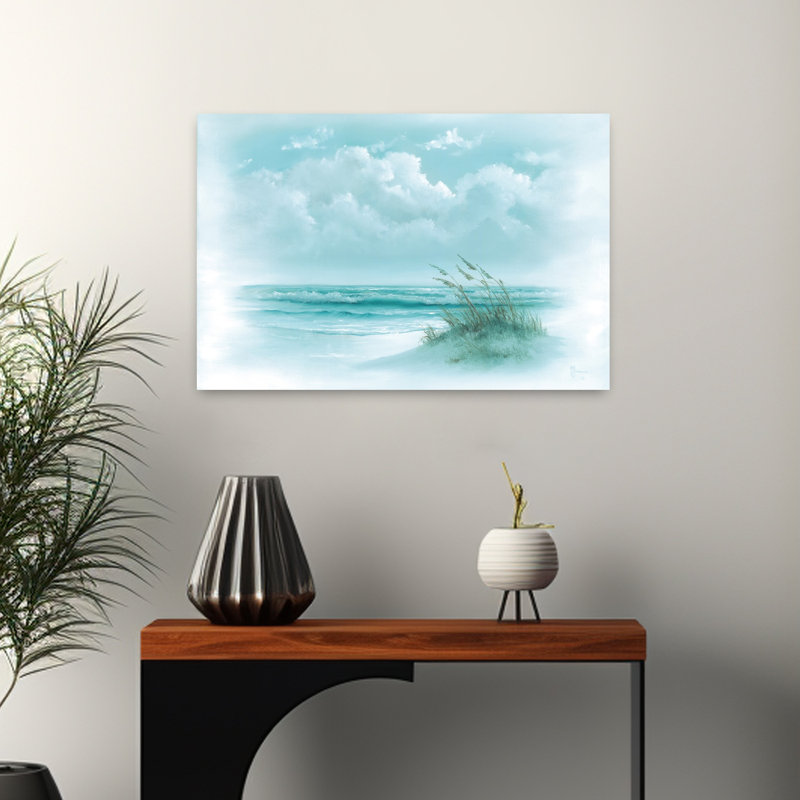 Avoine de mer en silhouette, art côtier abstrait, H 16 po x l 24 po