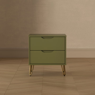 Table de chevet moderne à 2 tiroirs 20 po Avira