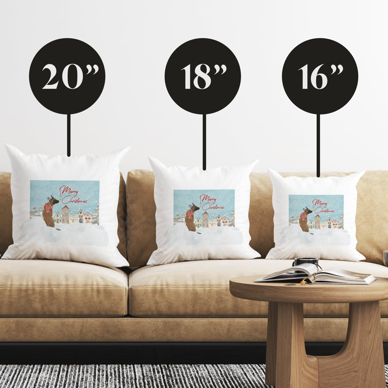 Housse de coussin Pups Christmas Holiday, H 16 po x l 16 po