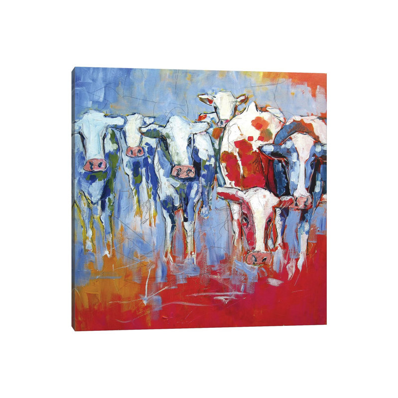 Cows by Luc. - Wrapped Canvas Painting, 30.48 cm H x 30.48 cm W
