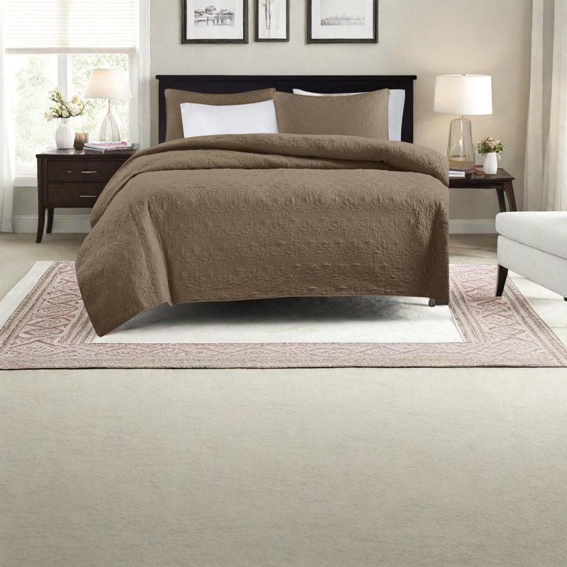 Comfortable Reversible Bedding Sets, Cotton Material, Mocha Style For Home Use