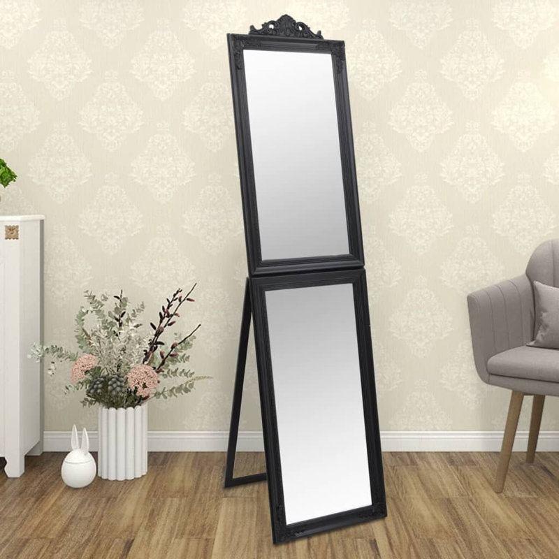 Miroir de plancher Wegford, Noir, 63 po x 15,7 po