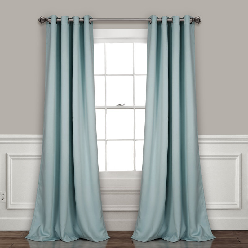 Insulated Blackout Curtain Pair, Blue, 52"W x 108"L