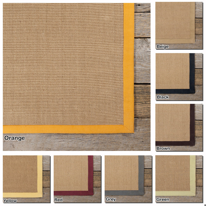 Eastwood Authentic Hand-Woven Handmade Jute & Sisal Black Border Area Rug, Runner 2'6" x 8', Black/Brown