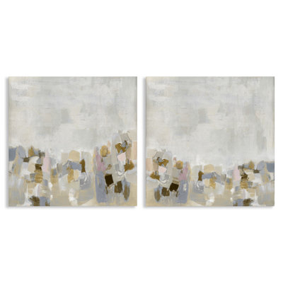Gray Subtle Abstract  2 PC Canvas Wall Art Set by Rachel Springer
