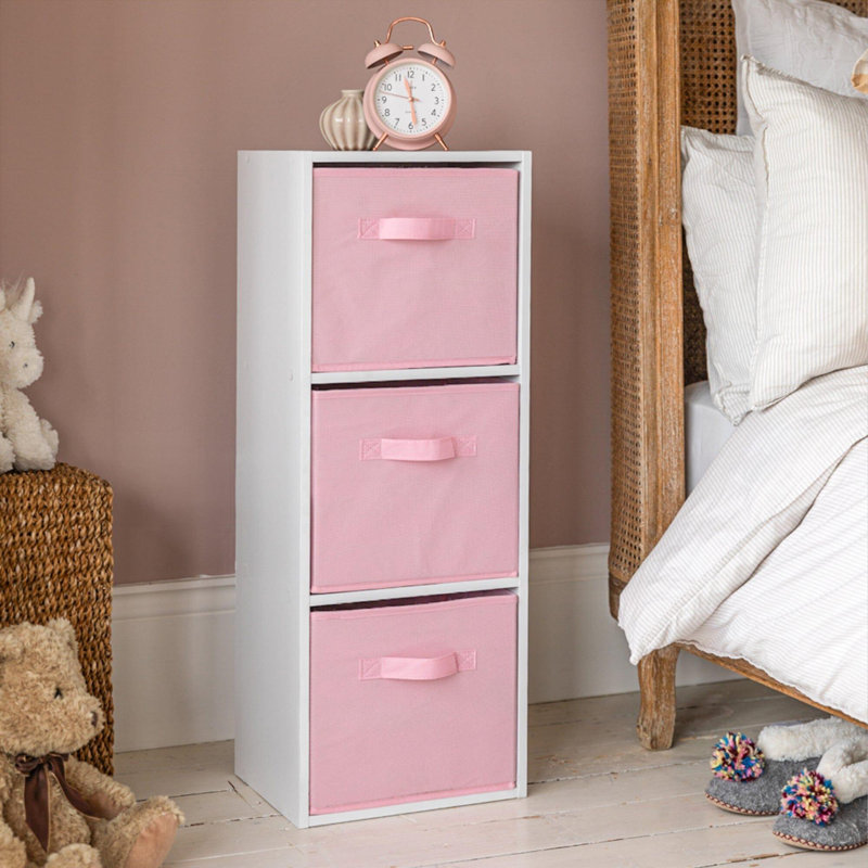Northville 80cm H x 30cm W Cube Bookcase, Pink, (3 Shelves) 80cm H x 30cm W x 23.5cm D