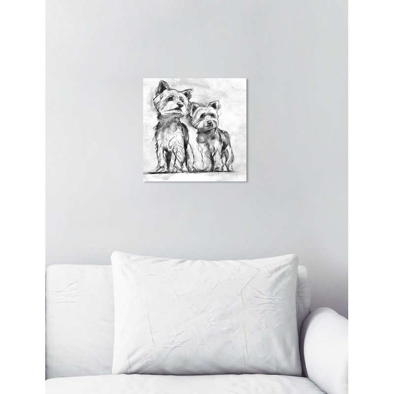 Yorkie, peinture sur toile tendue, H 12 po x l 12 po