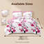 Ensemble de literie 5 pièces pour grand lit fleur de cerisier rose (grand / très grand / très grand californien) - courtepointe en microfibre + taies décoratives-126327820