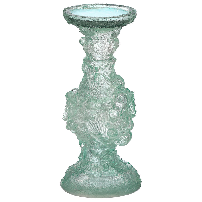 10" Clear Resin Ocean Candle Holder 