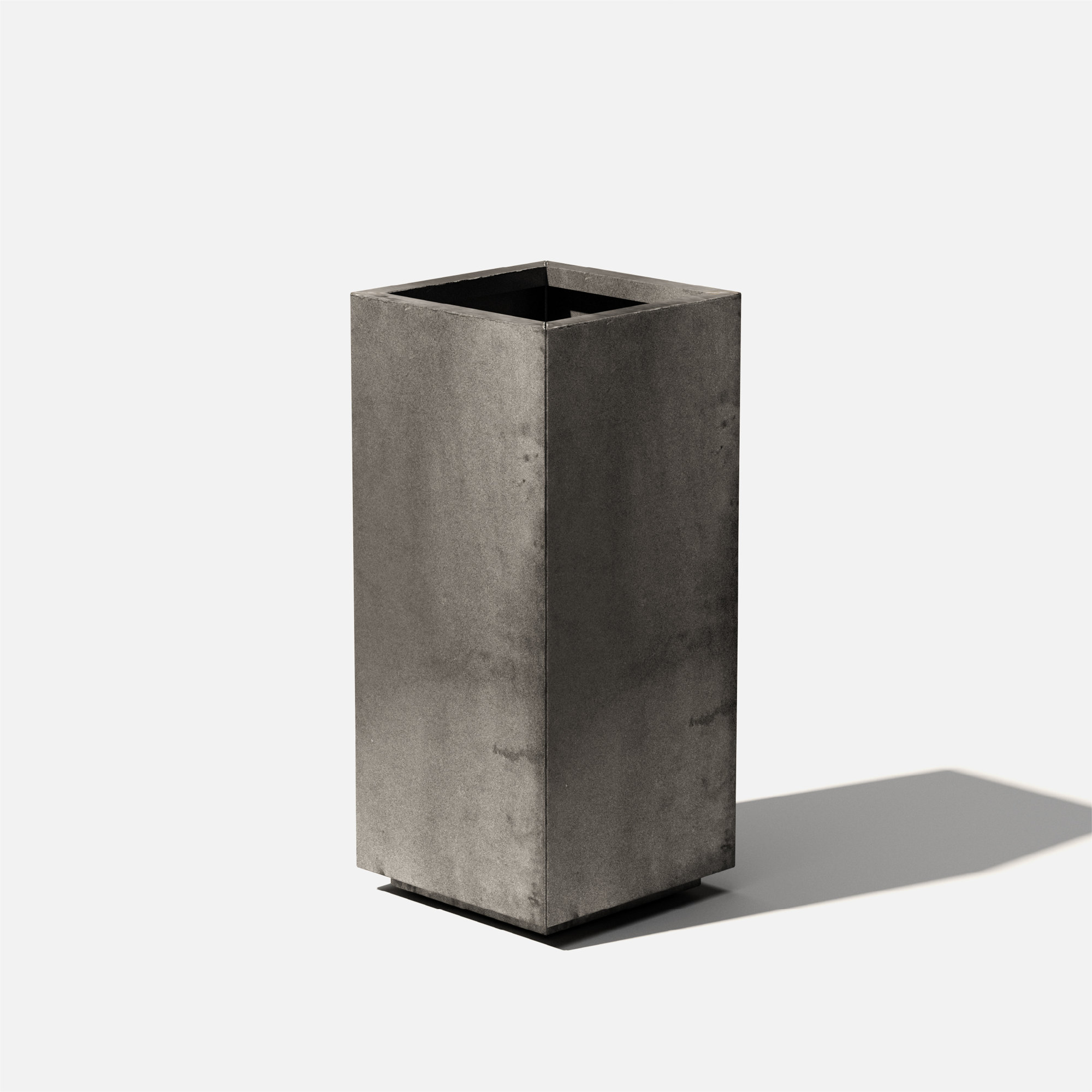 Corten Steel Series Pedestal Planter, 30.25" H x 13.5" W x 13.5" D