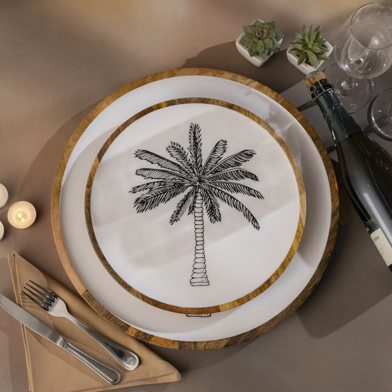 Mango Natural Wood Plate, 1" H x 12" W x 12" D