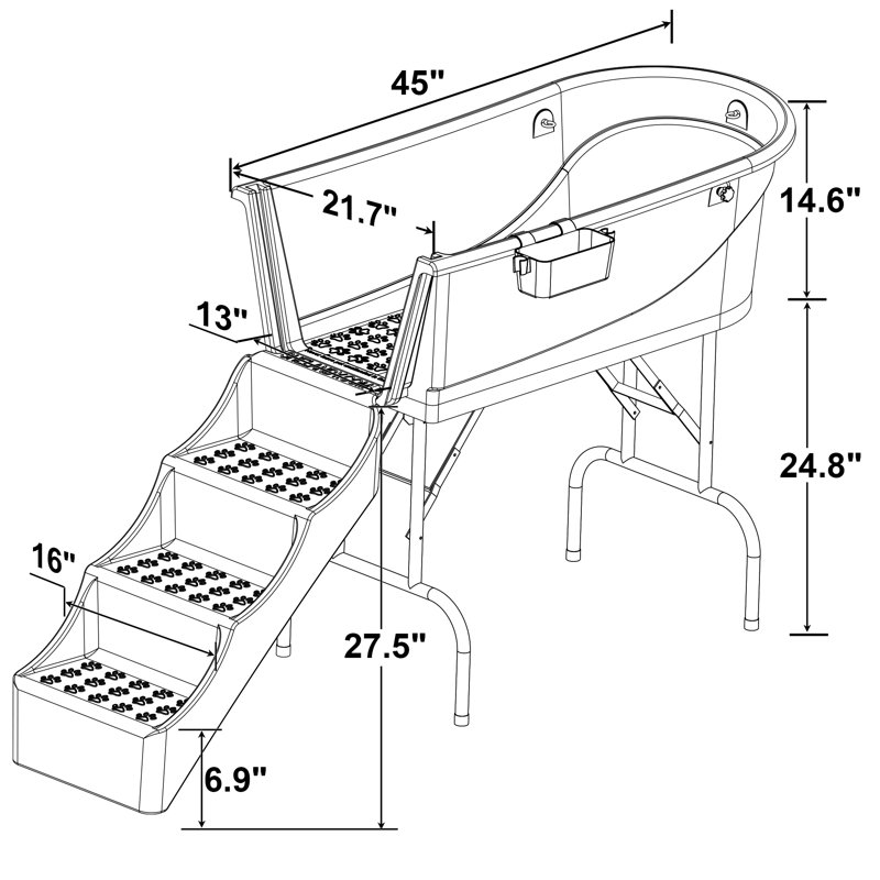 45" Pet Grooming Bathtub Dog Wash Station, Green
