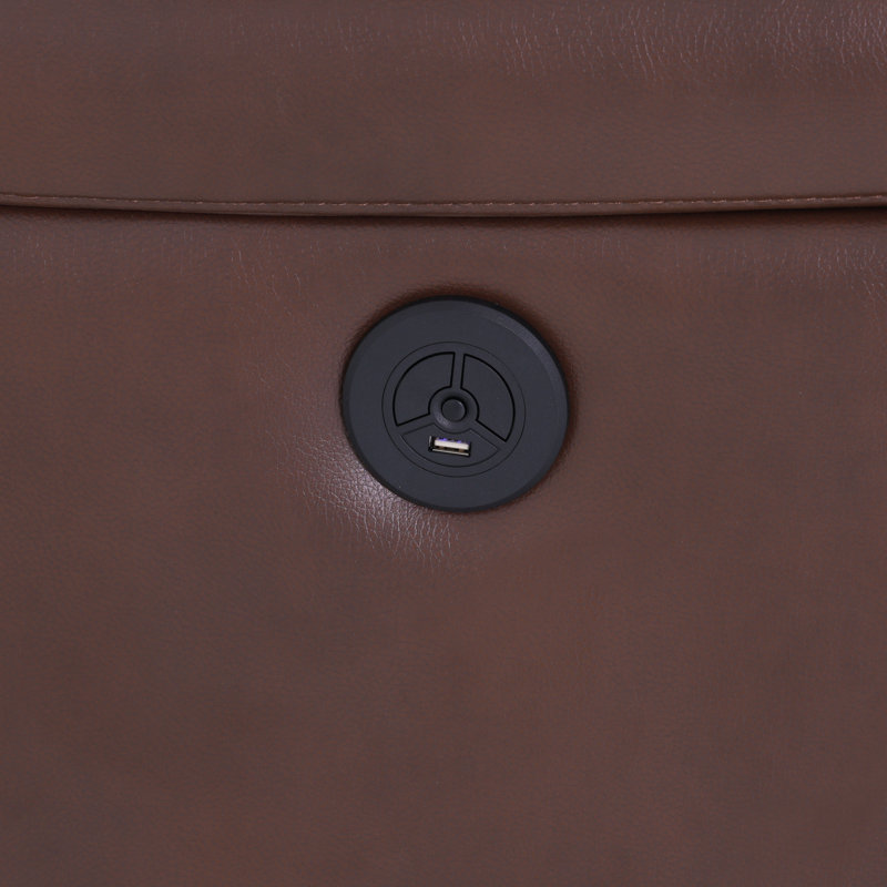 Fauteuil inclinable Chester Reddish en cuir végétalien Chester avec porte-gobelets et lumières DEL