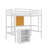 Loft Bed With Desk, Loft Bed With 2 Tier Drawers Cabinet And Writing Board, 2 Built-In Ladders-806988001-806988006