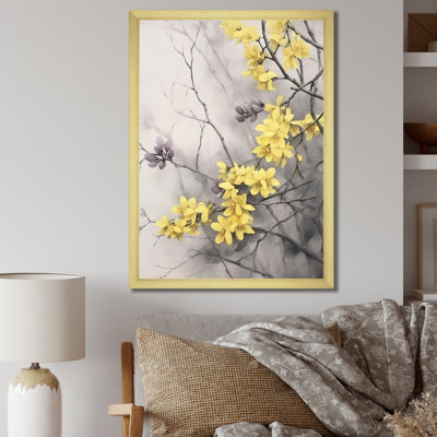 «Yellow Grey Lilacs Fragrants Blossum», reproduction sur toile
