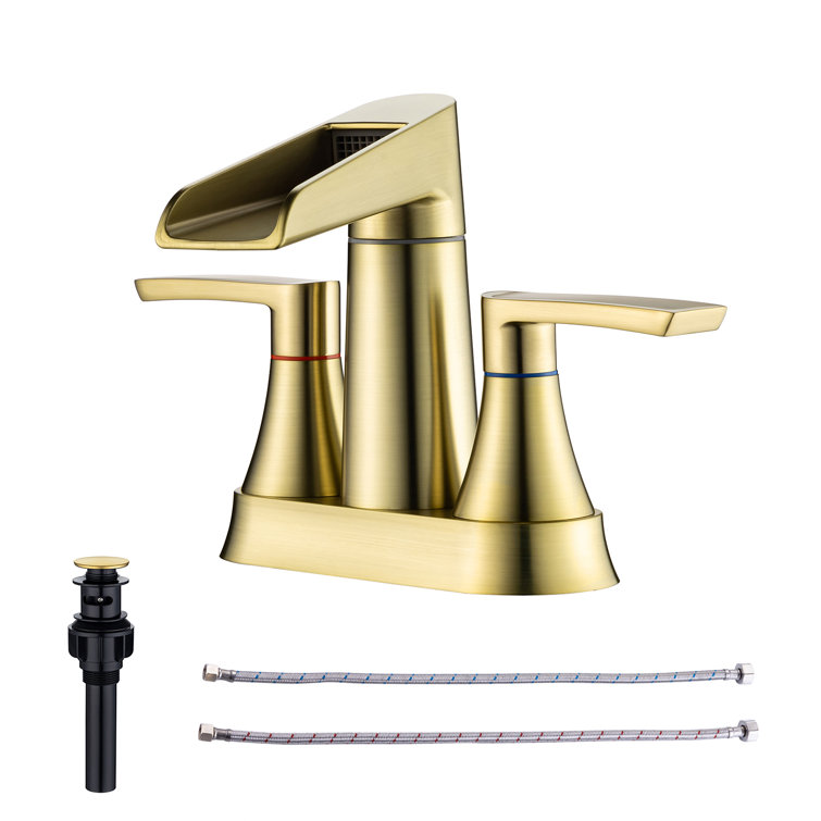 Centerset Bathroom Faucet with Drain Assembly