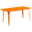 Ensemble de table rectangulaire intérieur / extérieur en métal 31,5 po x 63 po Lubron avec 4 fauteuils-24678767-98689510
