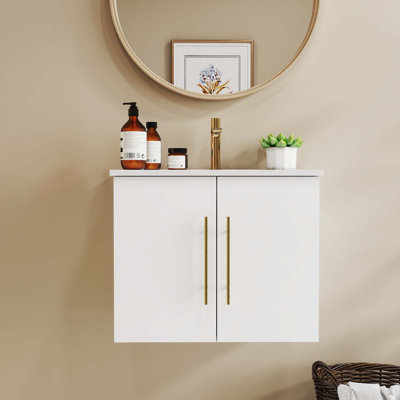 Wall-Mounted Bathroom Vanity With Sink Combo