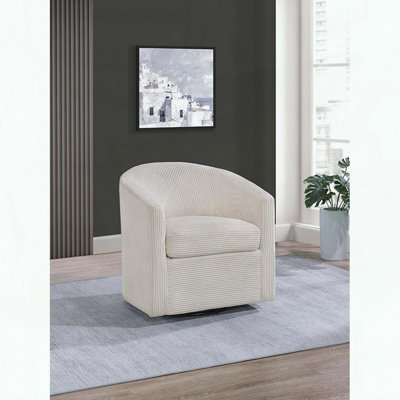 Chaise en velours côtelé beige 1 pièce