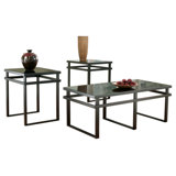 Ardelia 3 - Piece Glass Top Living Room Table Set