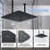 16" Ceiling Mounted 4-Function Thermostatic Rainfall Shower System with 6 Body Jets and Slide Bar