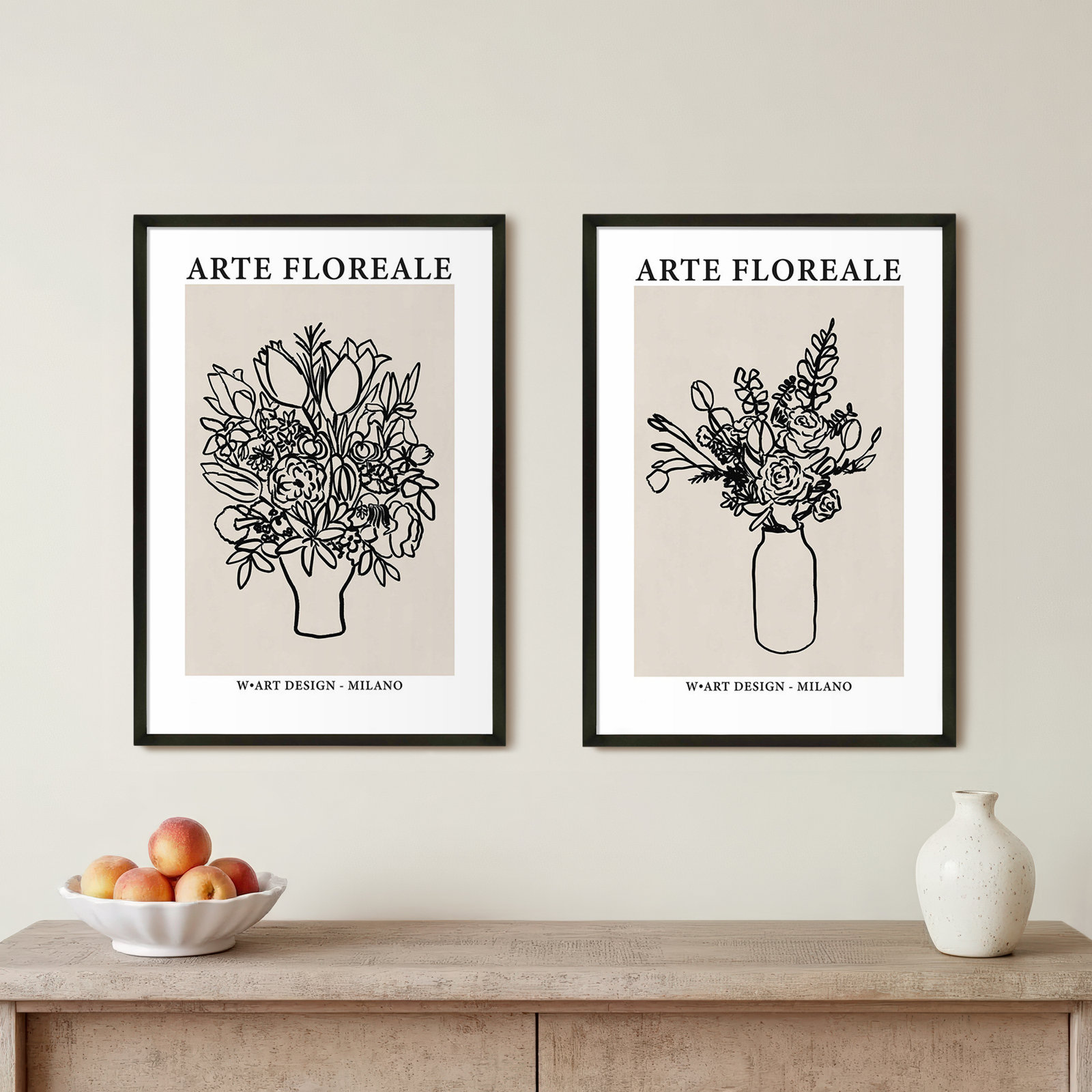 Arte Floreale by Romina Gadler, Black Paper Framed, 20" H x 14" W