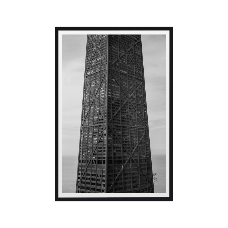 Hancock en noir et blanc, Noir, H 40 po x l 27 po x P 1,5 po, Lustre photo encadré